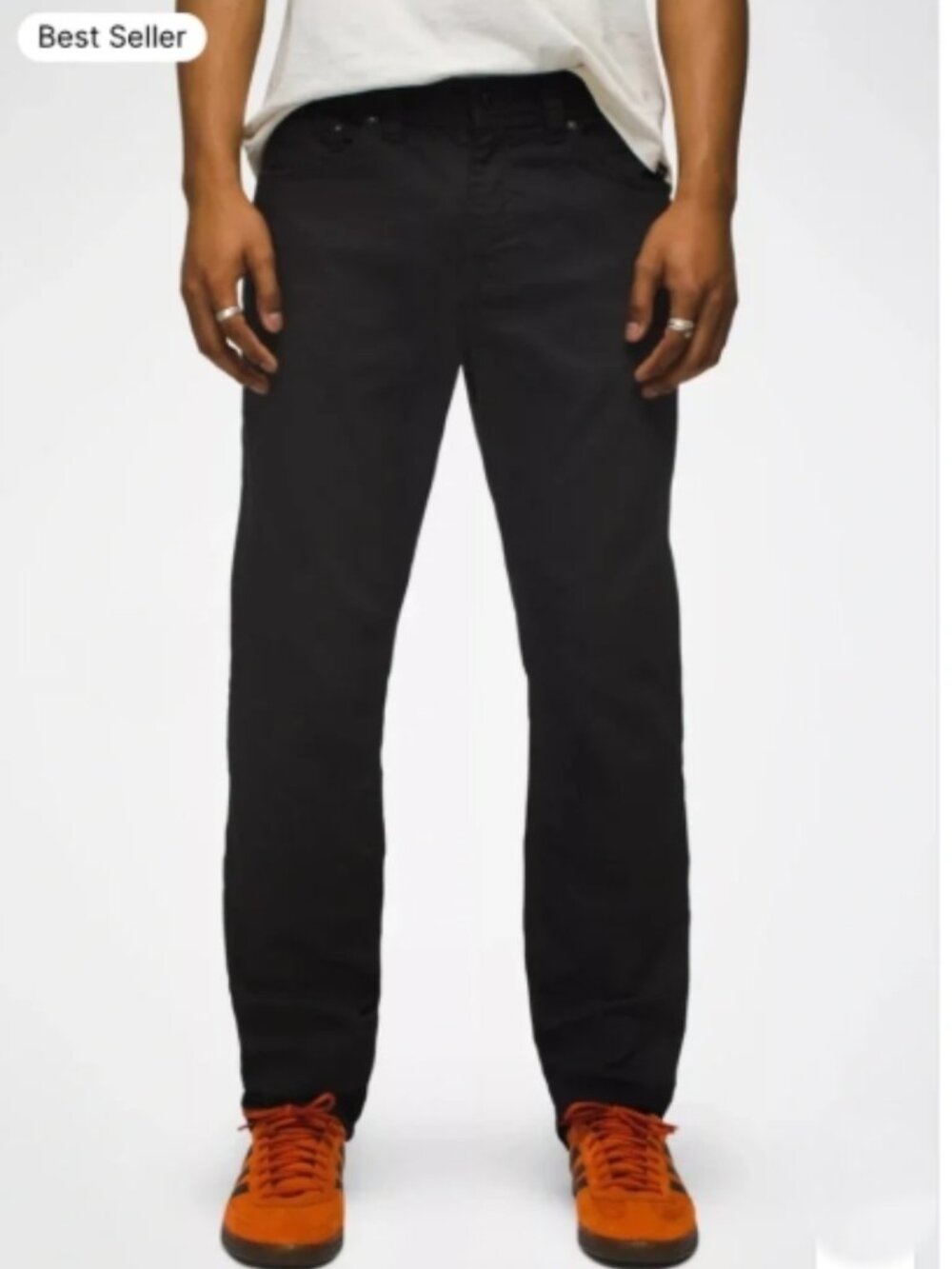 Prana Breathe Straight Fit Mens Washed Black Denim Jeans 36x34